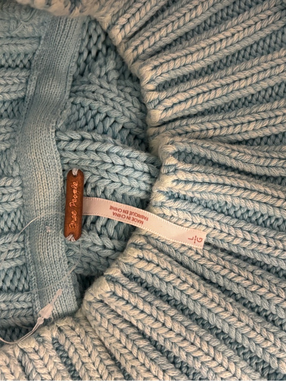 Free People Sweetheart Mock Neck Blue Sweater - Picture 6 of 6
